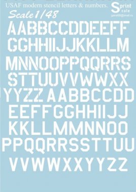 1/48 USAF Modern Stencil Letters & Numbers (White)