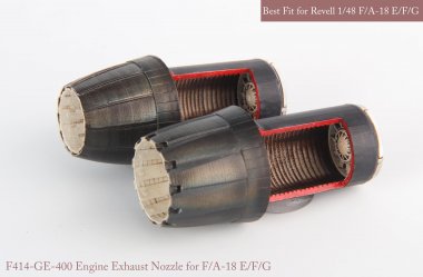 1/48 F/A-18E/F/G GE Nozzle & Burner Set (Closed) for Revell