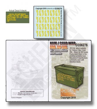 1/35 Vietnam/Cold War era Cal.50 M2 Ammo Box Labels