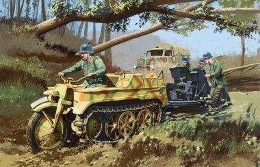 1/35 Sd.Kfz.2 Kettenkrad Late Production & 3.7cm Pak 36 w/ Crew