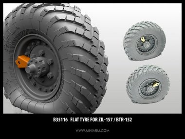 1/35 Flat Tyre (2 pcs) for ZiL-157, BTR-152