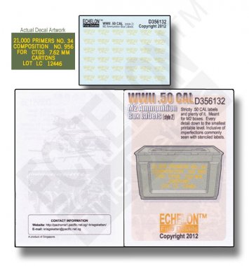 1/35 WWII Cal.50 M2 Ammunition Box Labels (Style.2)