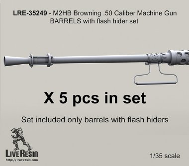 1/35 M2HB Browning Cal.50 Machine Gun Barrels with Flash Hider