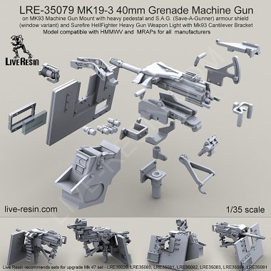 1/35 MK19-3 40mm Grenade Machine Gun with SAG Shield #5