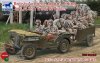 1/35 Bristish Airborne Troops Riding in 1/4 ton Truck & Trailer