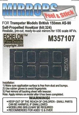 1/35 British 155mm AS-90 SP Howitzer Mirrors for Trumpeter