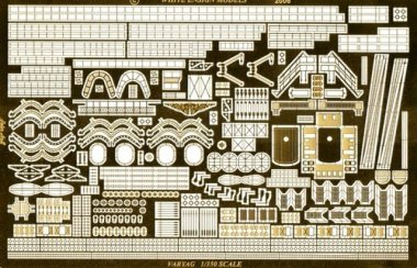 1/350 Varyag Class Cruiser Detail Up Etching Parts for Zvezda