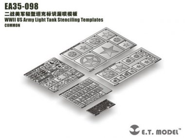 1/35 WWII US Army Light Tank Stenciling Templates