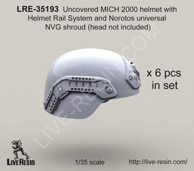 1/35 Uncovered MICH 2000 Helmet with Helmet Rail System