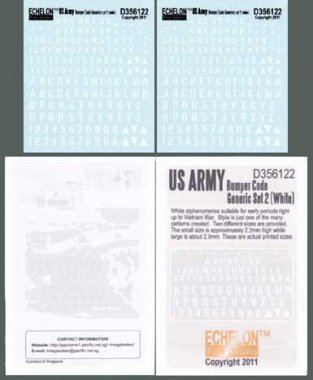 1/35 US Army Bumper Code Generic Set 2 (White)