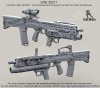1/35 L85A2 SA80 Assault Rifle with H&K M320 GLM Sight and ACOG