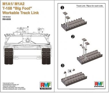 1/35 M1A1, M1A2 T-158 "Big Foot" Workable Track Link