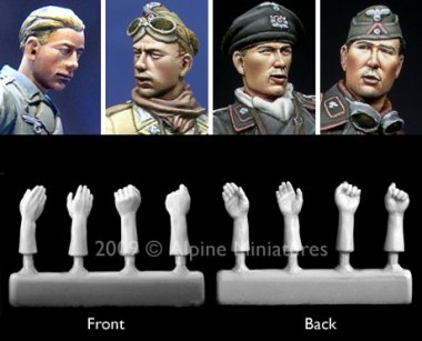 1/35 German Panzer Crew Heads & Hands