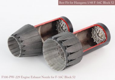 1/48 F-16C/D Block.52 P&W Nozzle & Burner for Hasegawa