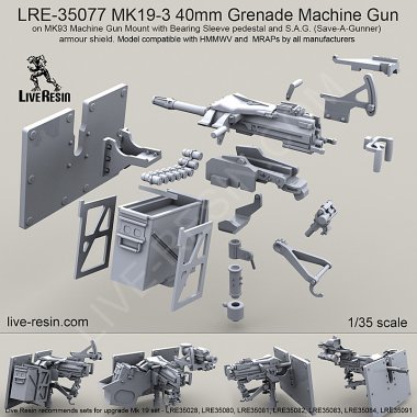 1/35 MK19-3 40mm Grenade Machine Gun with SAG Shield #3