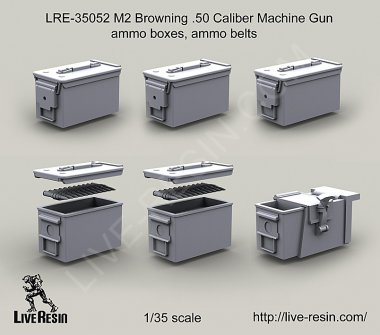 1/35 M2 Browning Cal.50 Machine Gun Ammo Boxes & Belts