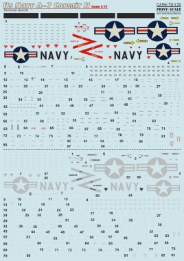 1/72 US Navy A-7 Corsair Technical Stencils