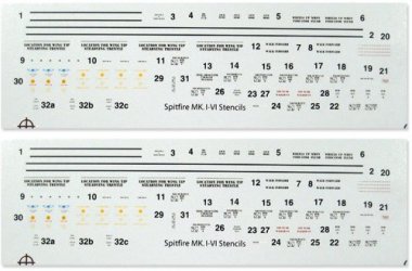 1/48 Spitfire Mk.I~VI Stencils