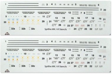 1/48 Spitfire Mk.I~VI Stencils