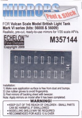1/35 British Light Tank Mark VI Mirrors for Vulcan Scale Models
