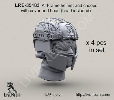 1/35 Airframe Helmet with Cover and Choops, with Head