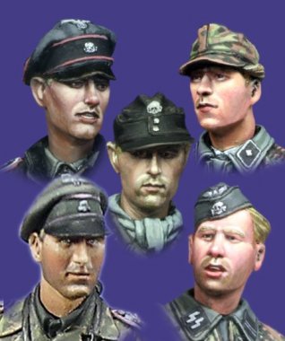 1/35 WWII German WSS Panzer Crew Heads Set #1