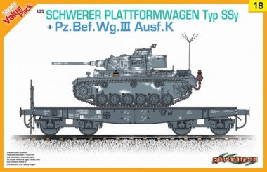 1/35 Schwerer Plattformwagen Typ Ssy + Pz.Bef.Wg.III Ausf.K