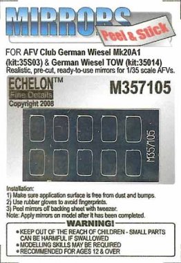 1/35 German Wiesel Mk20A1 & TOW Mirrors for AFV Club