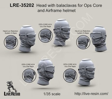 1/35 Head with Balaclavas for Ops Core and Airframe Helmet