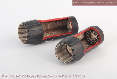 1/48 F/A-18A/B/C/D GE Nozzle & Burner Set (Opened) for Hasegawa