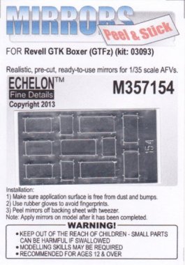 1/35 GTK Boxer (GTFz) Mirrors for Revell