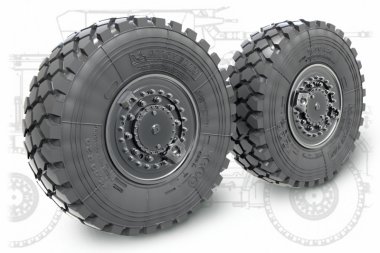 1/35 Sagged Wheel Set for KamAZ K-4386 Typhoon-VDV (4 pcs)