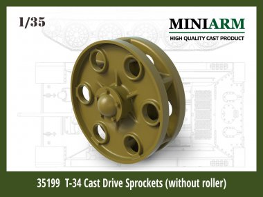 1/35 T-34 Cast Drive Sprockets without Roller