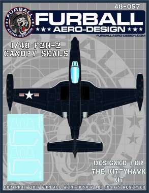 1/48 F2H-2 Banshee Canopy Frame Decals for Kitty Hawk