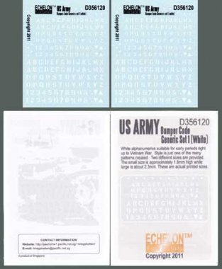 1/35 US Army Bumper Code Generic #1 (White)
