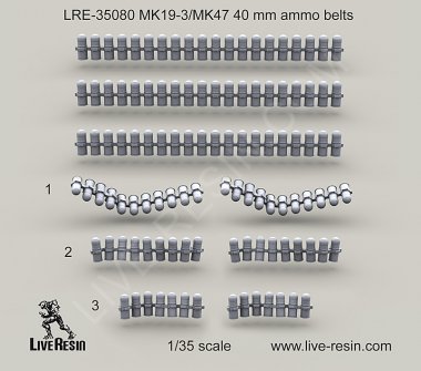 1/35 MK19-3/MK47 40mm Ammo Belts