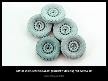 1/35 GAZ-M1 Highway Version Wheel Set for Zvezda