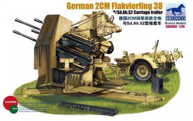 1/35 German 2cm Flakvierling 38 w/Sd.Ah.52 Carriage Trailer