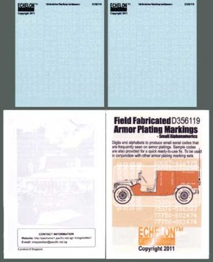 1/35 Field Fabricated Armor Plating Markings Small Alphanumerics