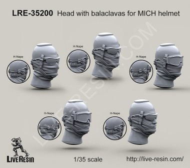 1/35 Head with Balaclavas for MICH Helmet