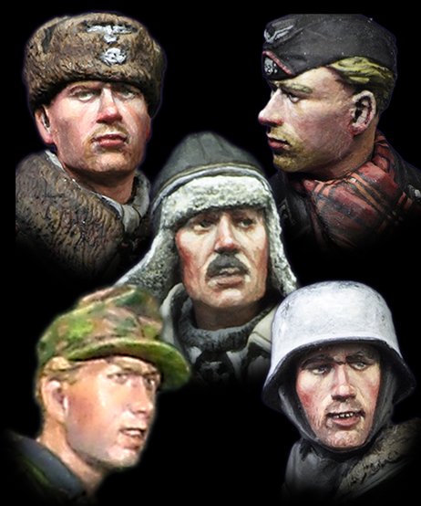 1/35 WWII German WSS Heads Set #1 - Click Image to Close