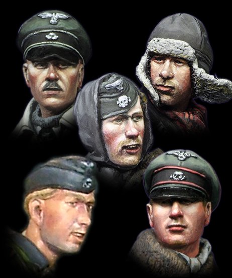 1/35 WWII German WSS Heads Set #2 - Click Image to Close