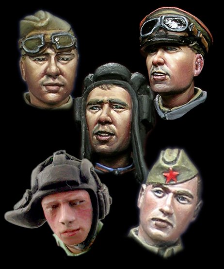 1/35 WWII Russian Heads Set #1 - Click Image to Close