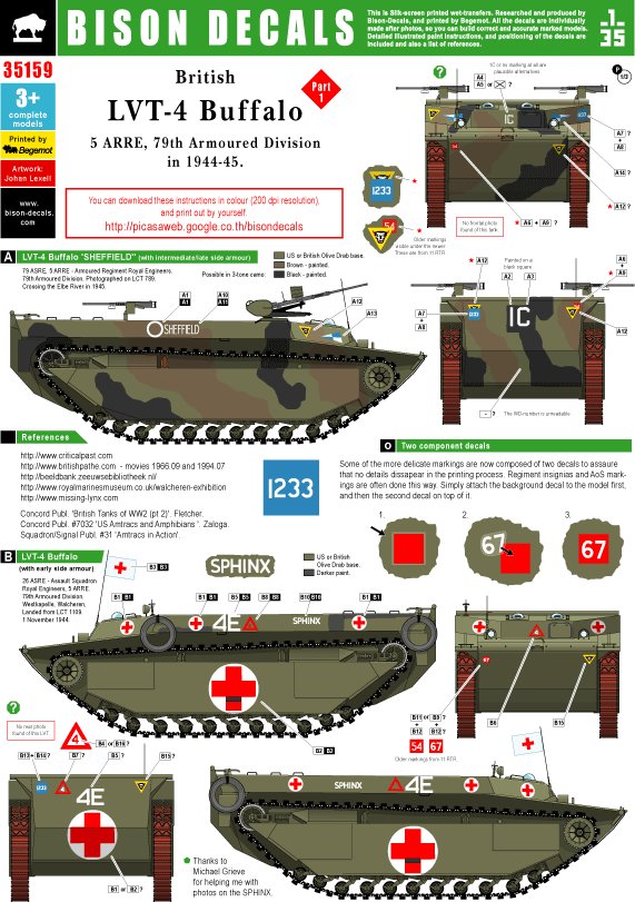 1/35 British LVT-4 Buffalo #1 "5 ARRE, 79th Armoured Division" - Click Image to Close