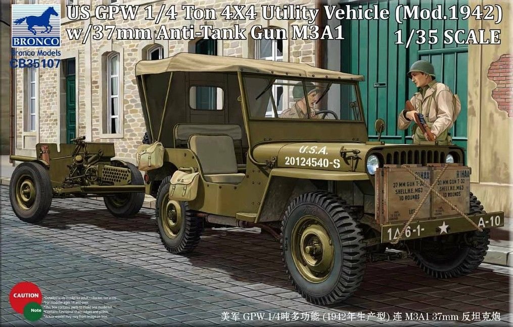 1/35 US GPW 1/4 Ton 4x4 Utility Vehicle (Mod.1942) w/37mm M3A1 - Click Image to Close