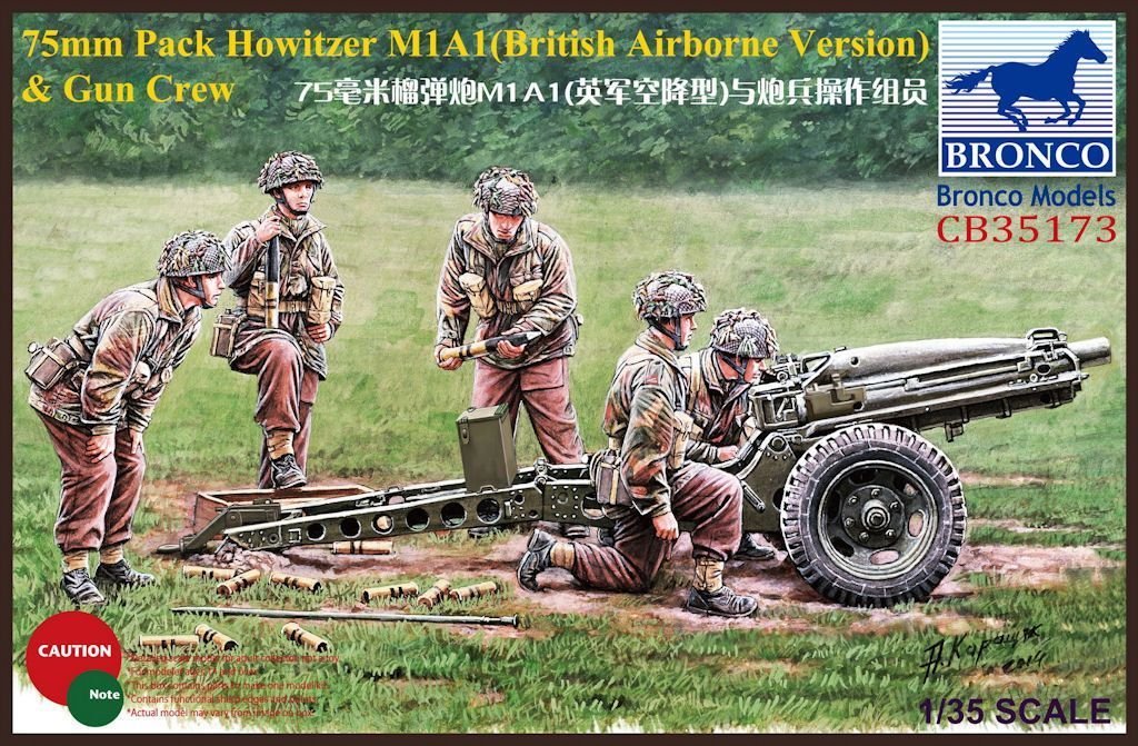 1/35 75mm Pack Howitzer M1A1 (British Airborne Ver) & Gun Crew - Click Image to Close