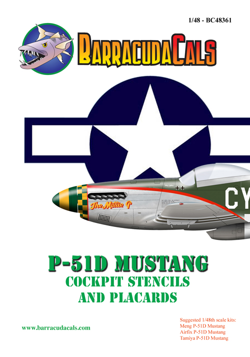1/48 P-51D Cockpit Stencils and Placards - Click Image to Close