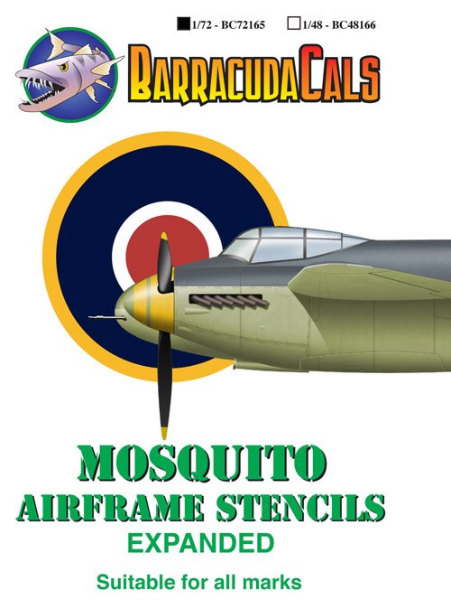 1/72 Mosquito Airframe Stencils - Expanded - Click Image to Close