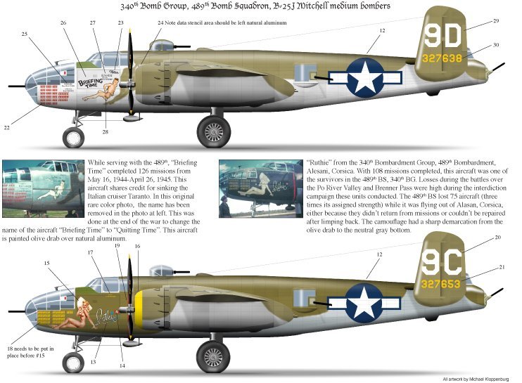 1/48 B-25J, "Briefing Time" & "Ruthie" of the 340th BG/489th - Click Image to Close