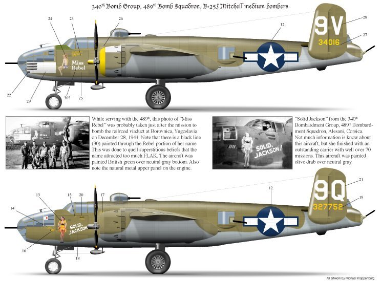 1/48 B-25J, "Miss Rebel" & "Solid Jackson" of the 340th BG/489th - Click Image to Close